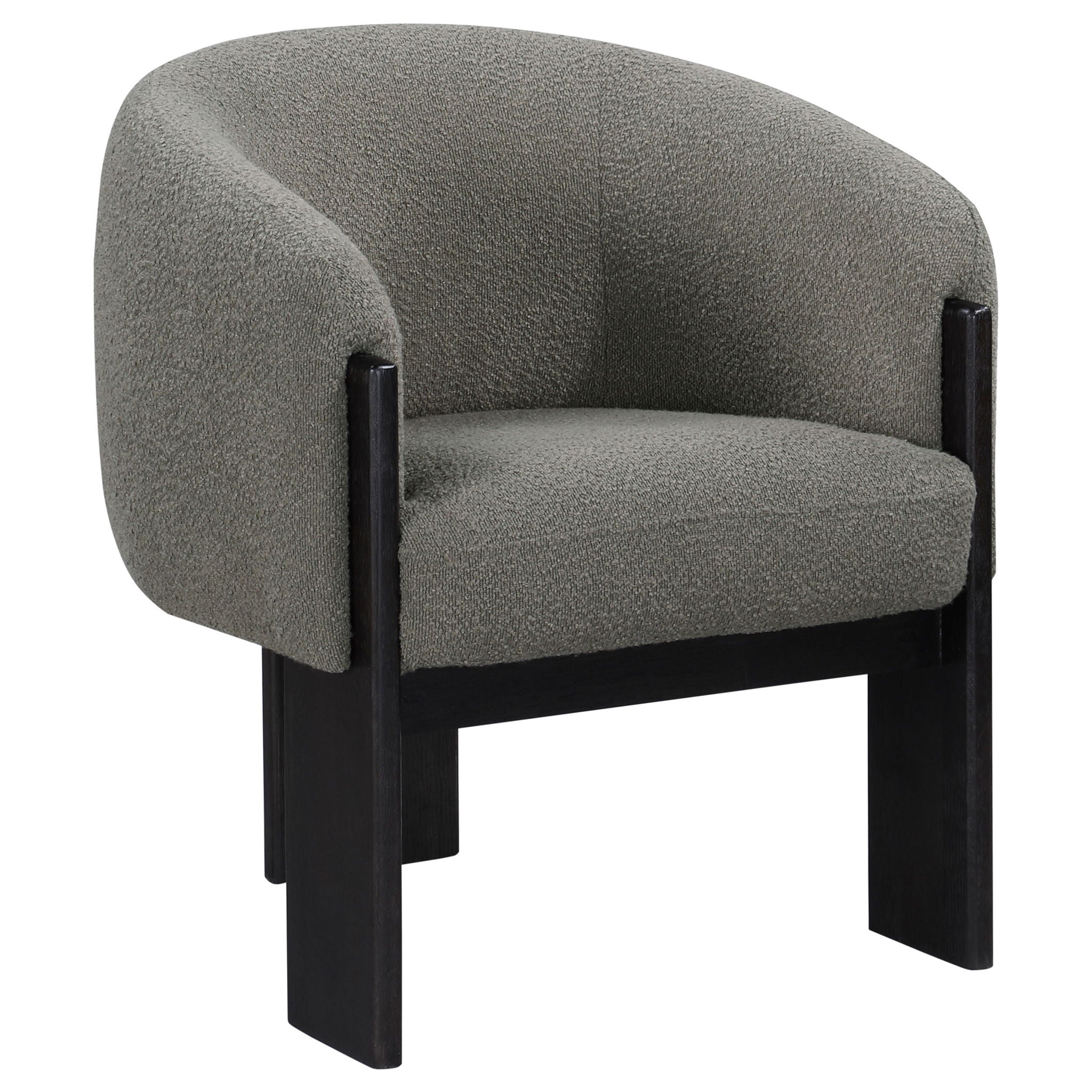 Valdez Bouclé Barrel Accent Chair — Brown
