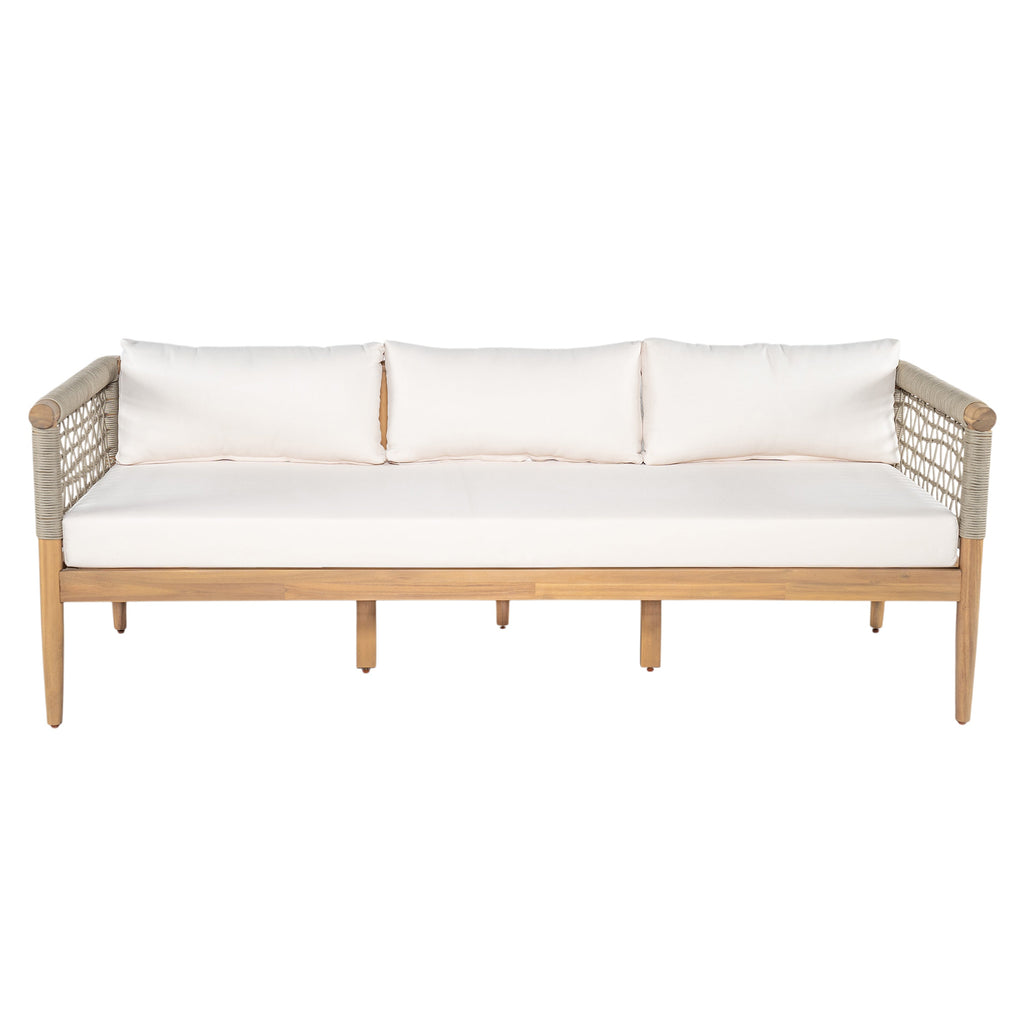 Acacia & Rope Outdoor Sofa — Taupe