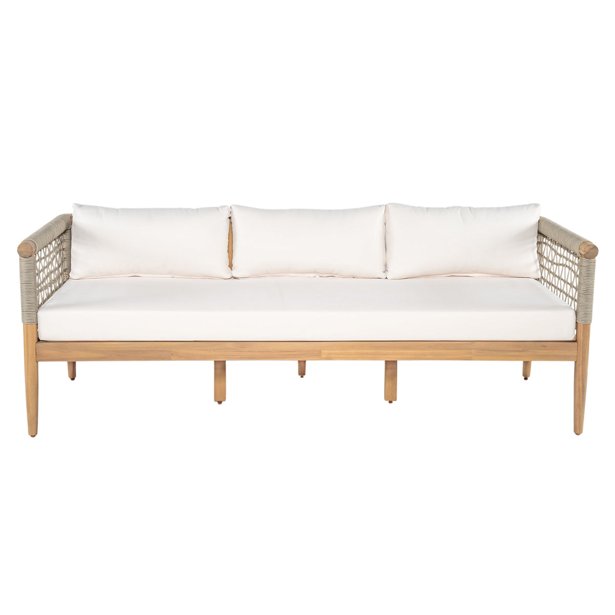 Acacia & Rope Outdoor Sofa — Taupe