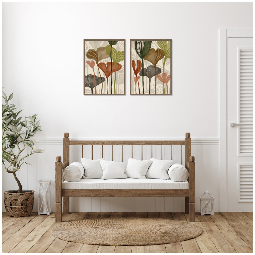 Earthen Botanicals 2 Piece Framed Canvas Wall Art Set by Nikita Jariwala