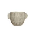 Debossed Glazed Stoneware Planter
