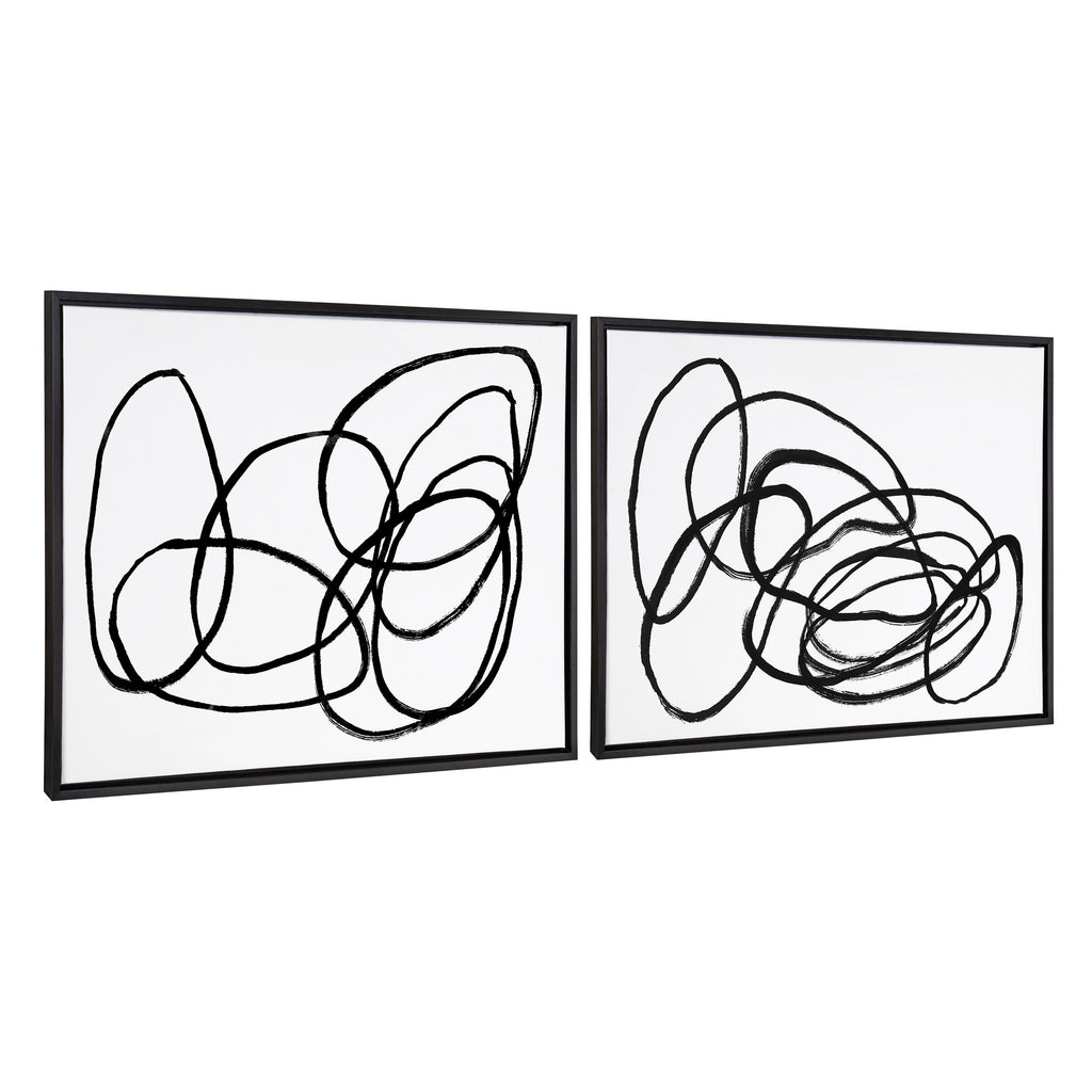 Sylvie Ring of Light and Ring of Light 2 Framed Canvas Art Set by Nikki Chu