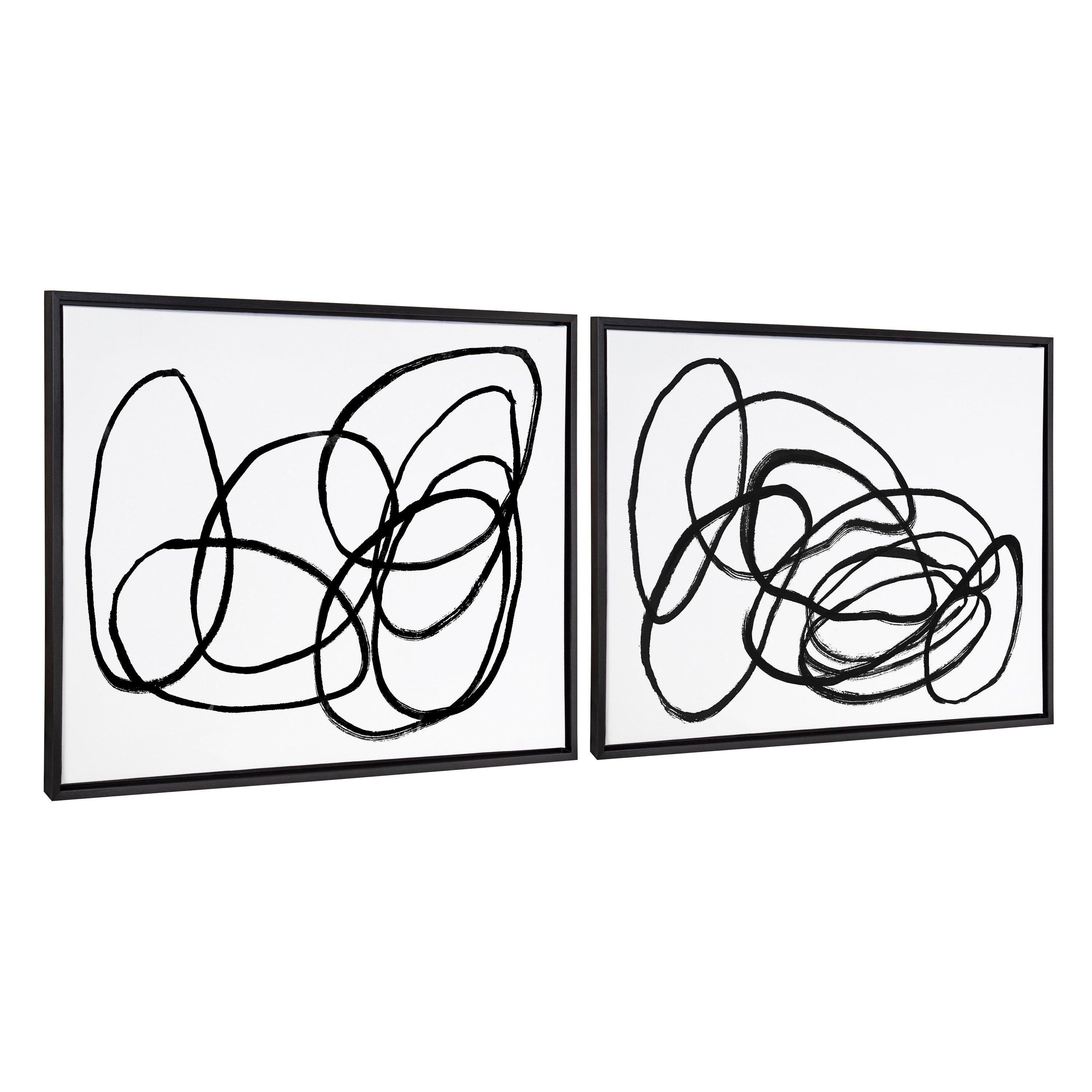 Sylvie Ring of Light and Ring of Light 2 Framed Canvas Art Set by Nikki Chu
