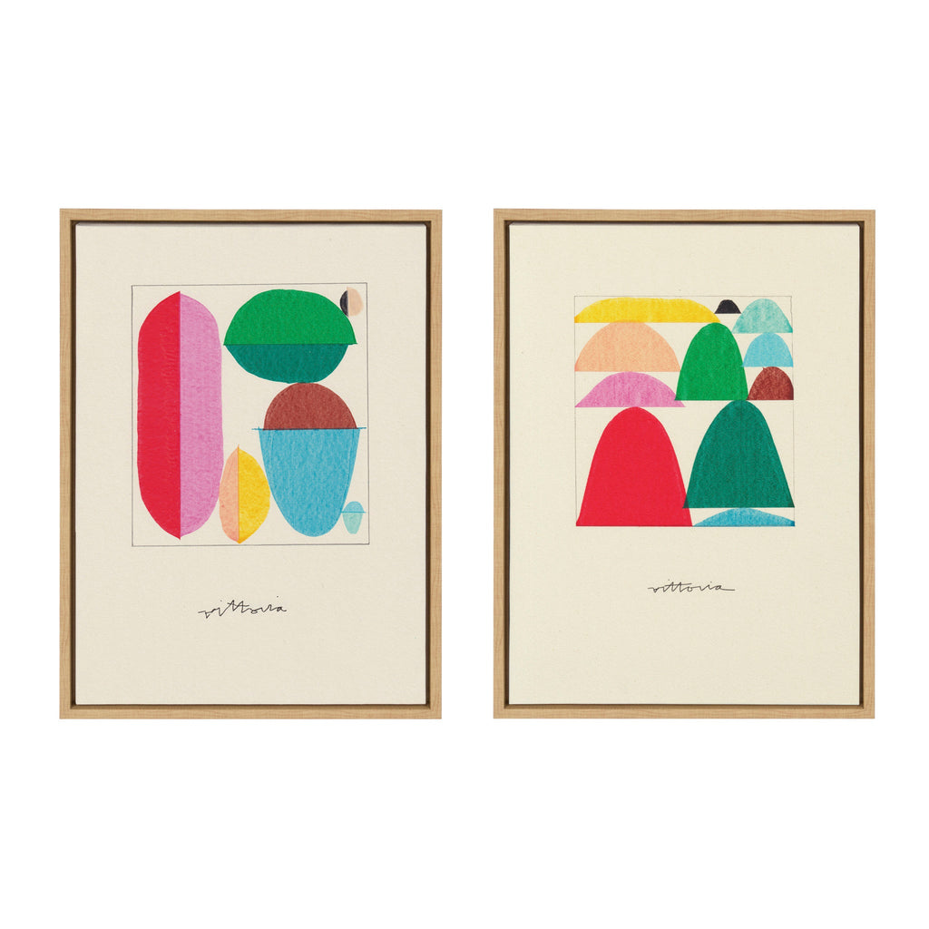 Sylvie On The Other Hand and Repeat For A New Outcome Framed Canvas Art Set by Amber Vittoria