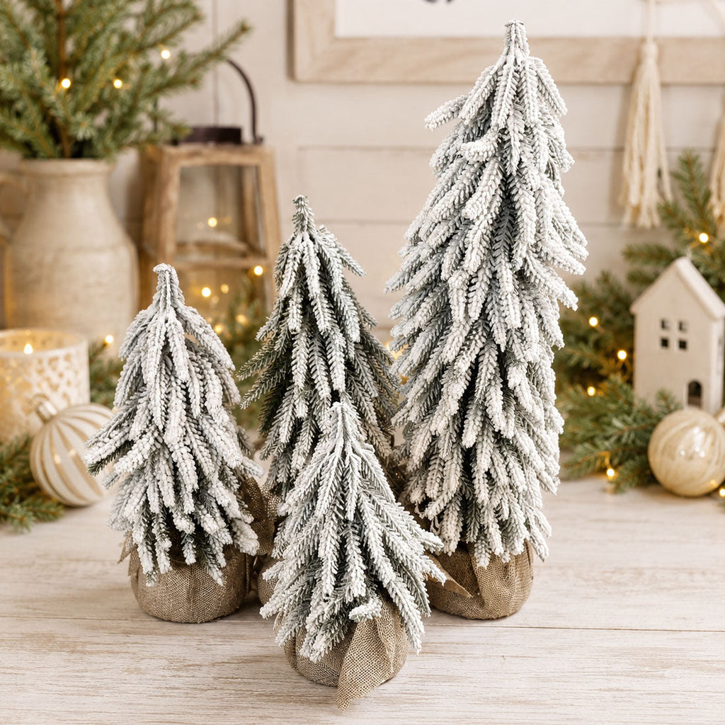 Flocked Mini Christmas Trees