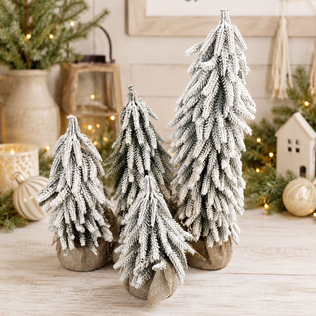 Flocked Mini Christmas Trees