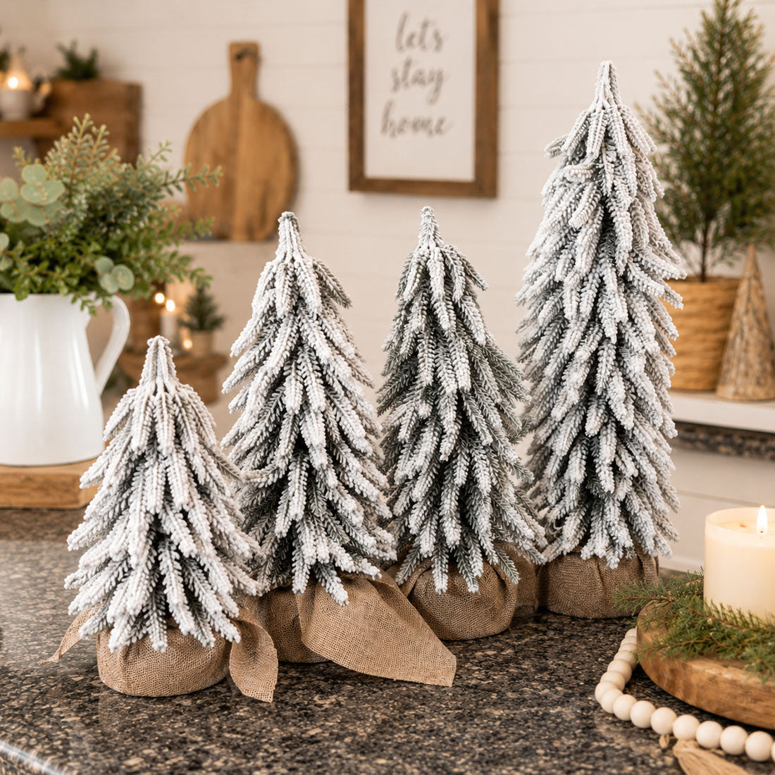 Flocked Mini Christmas Trees
