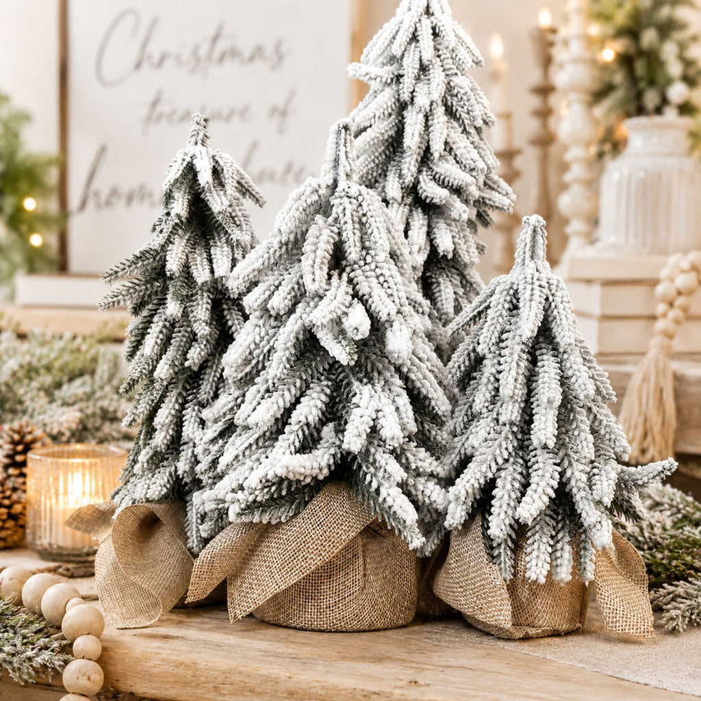 Flocked Mini Christmas Trees