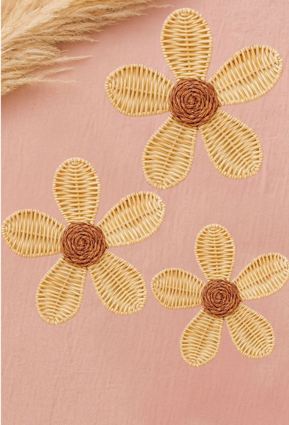 Natural Rattan Daisy Wall Decor
