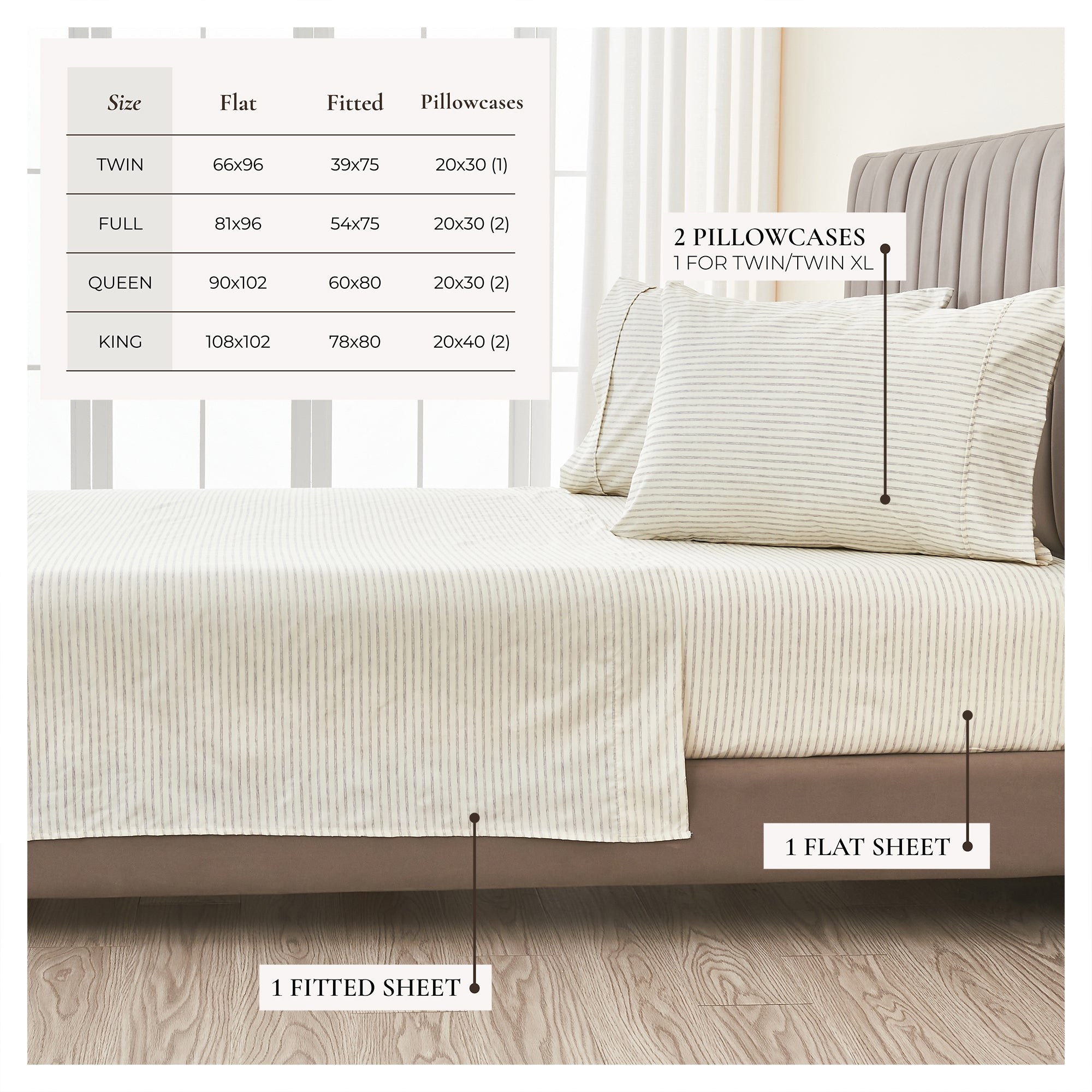 Striped Sheet Set - Evette Collection