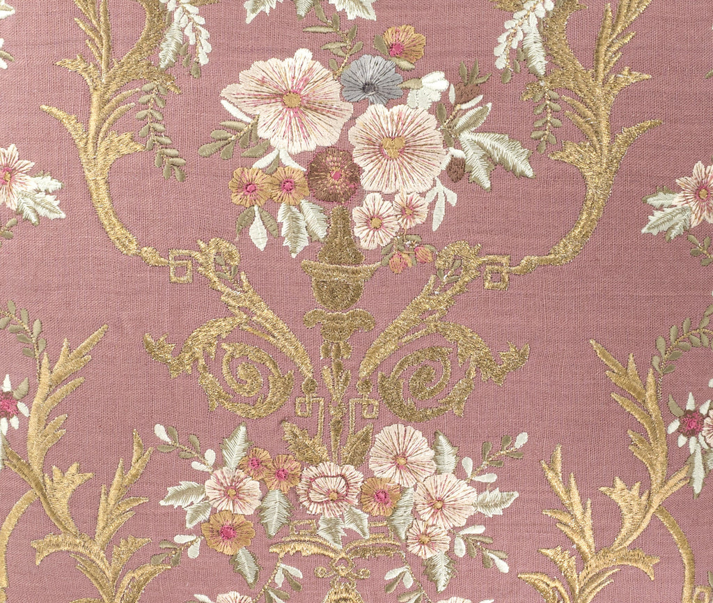 Fontainebleau Embroidered Linen Pillow Cover, 18 x 18