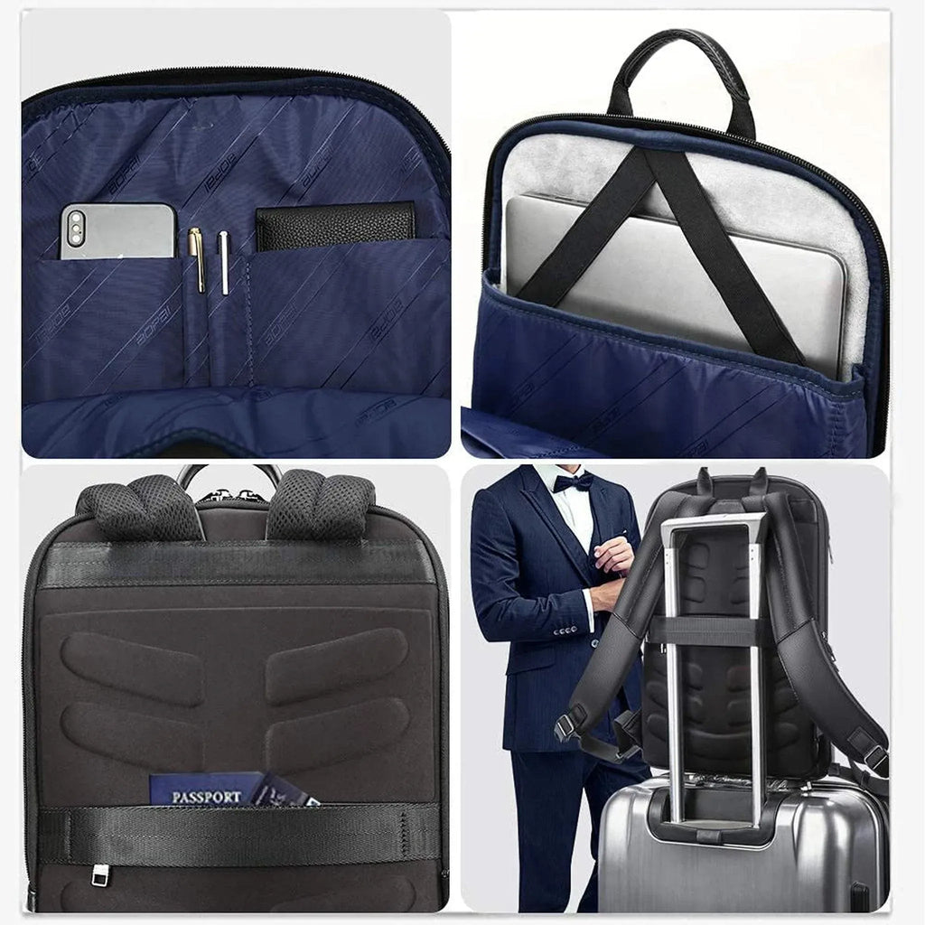 Men's Genuine Leather Backpack – Professional Laptop Carry