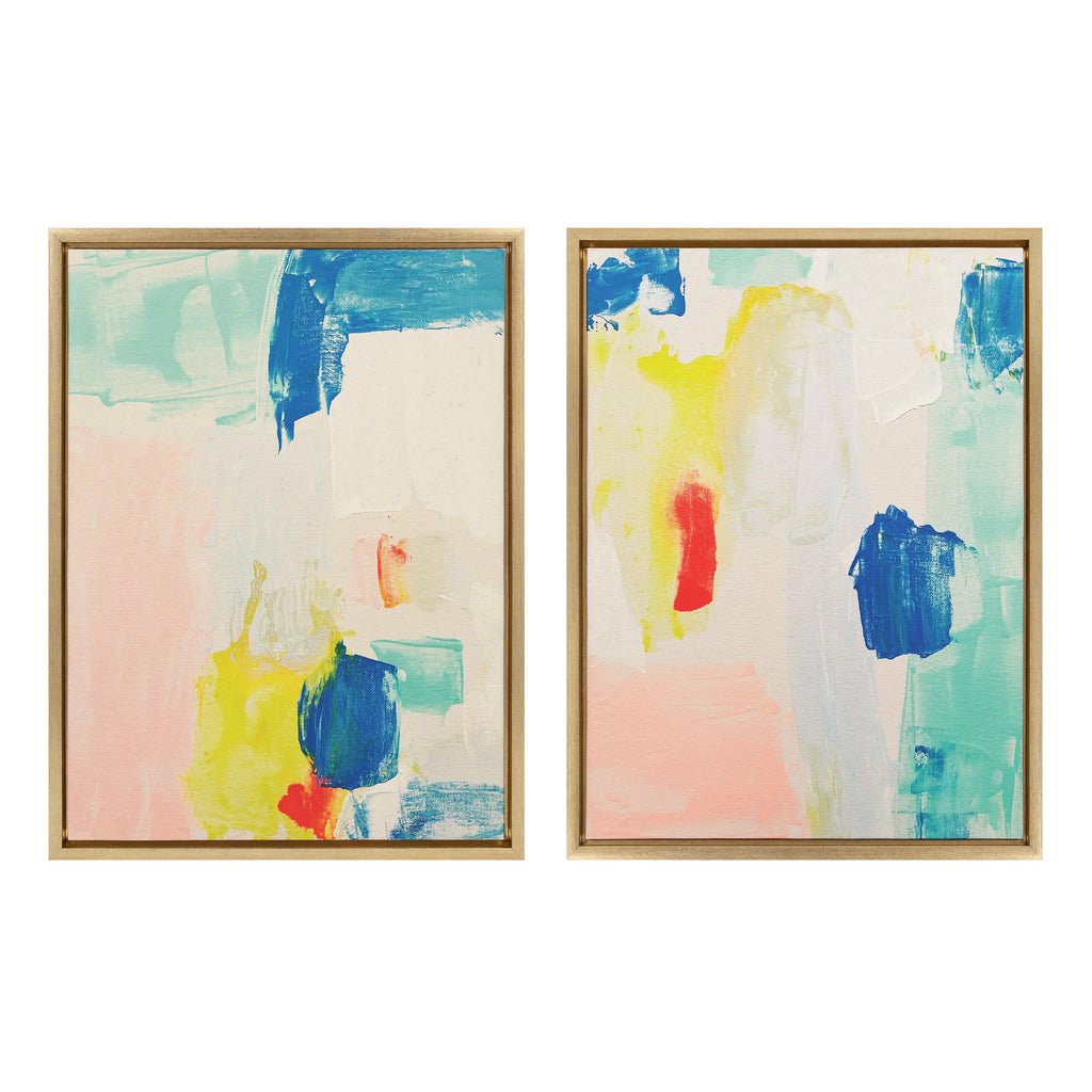 Sylvie Pop of Color I and II Framed Canvas Art Set by Amy Lighthall