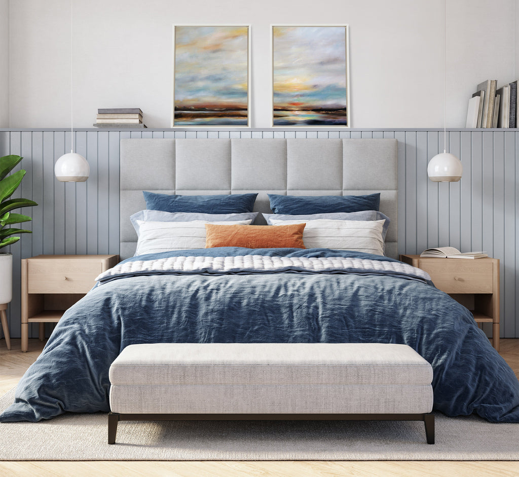 Sylvie Carolina Sunset Diptych Framed Canvas Art Set by Mary Sparrow