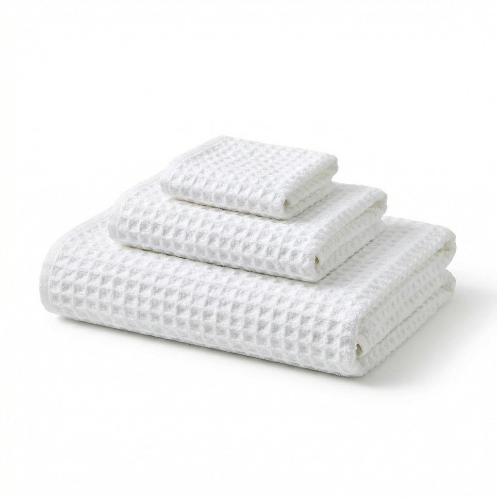 Cloud Waffle Geometry Bath Towel & Washcloth