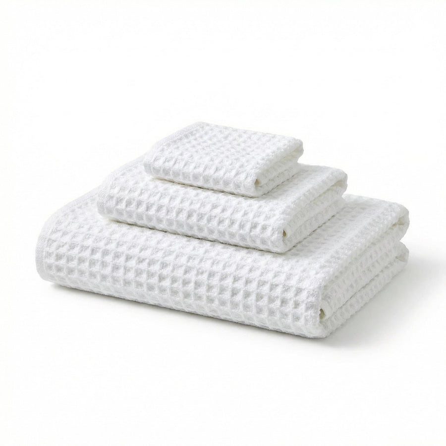 Cloud Waffle Geometry Bath Towel & Washcloth