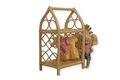 Rattan Doll Clothes Rack with Hangers