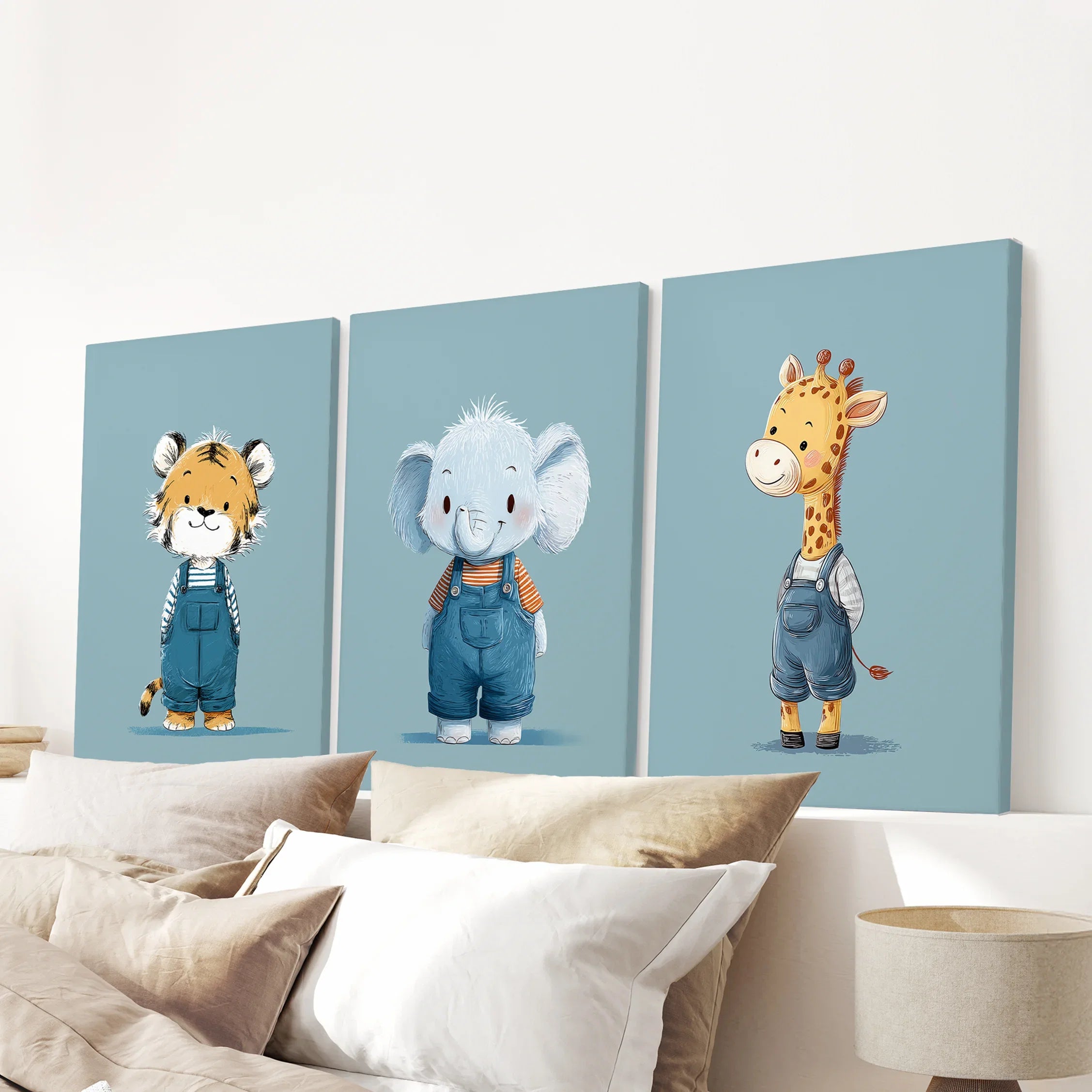 Baby Safari Nursery Wall Art Set