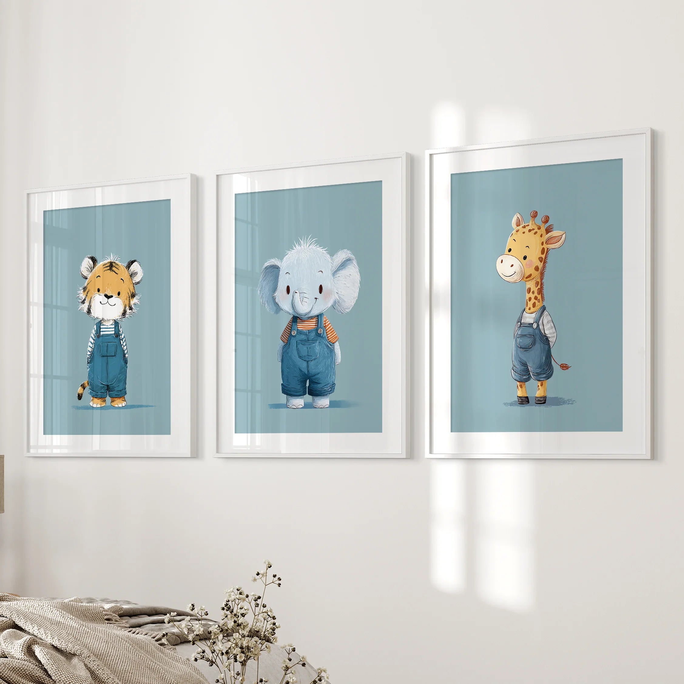 Baby Safari Nursery Wall Art Set