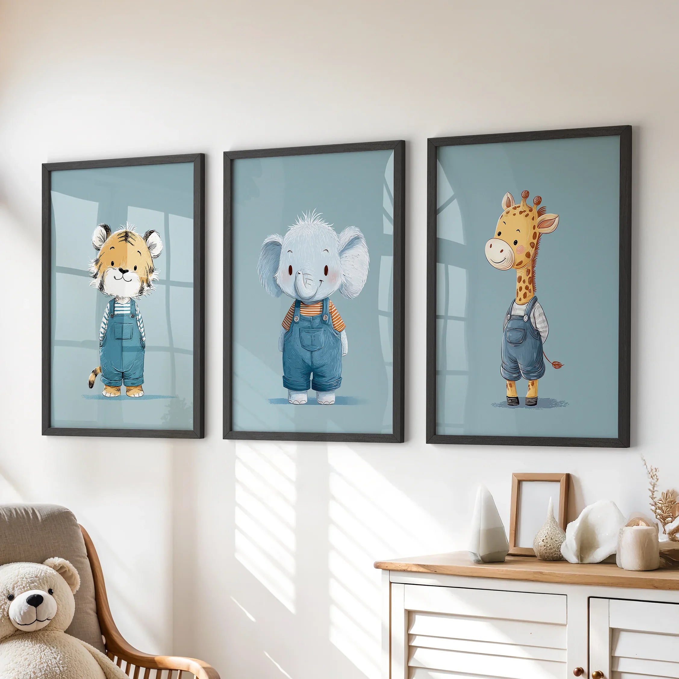 Baby Safari Nursery Wall Art Set