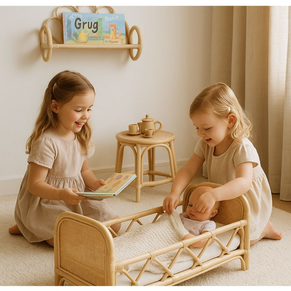 Rattan Doll Bed