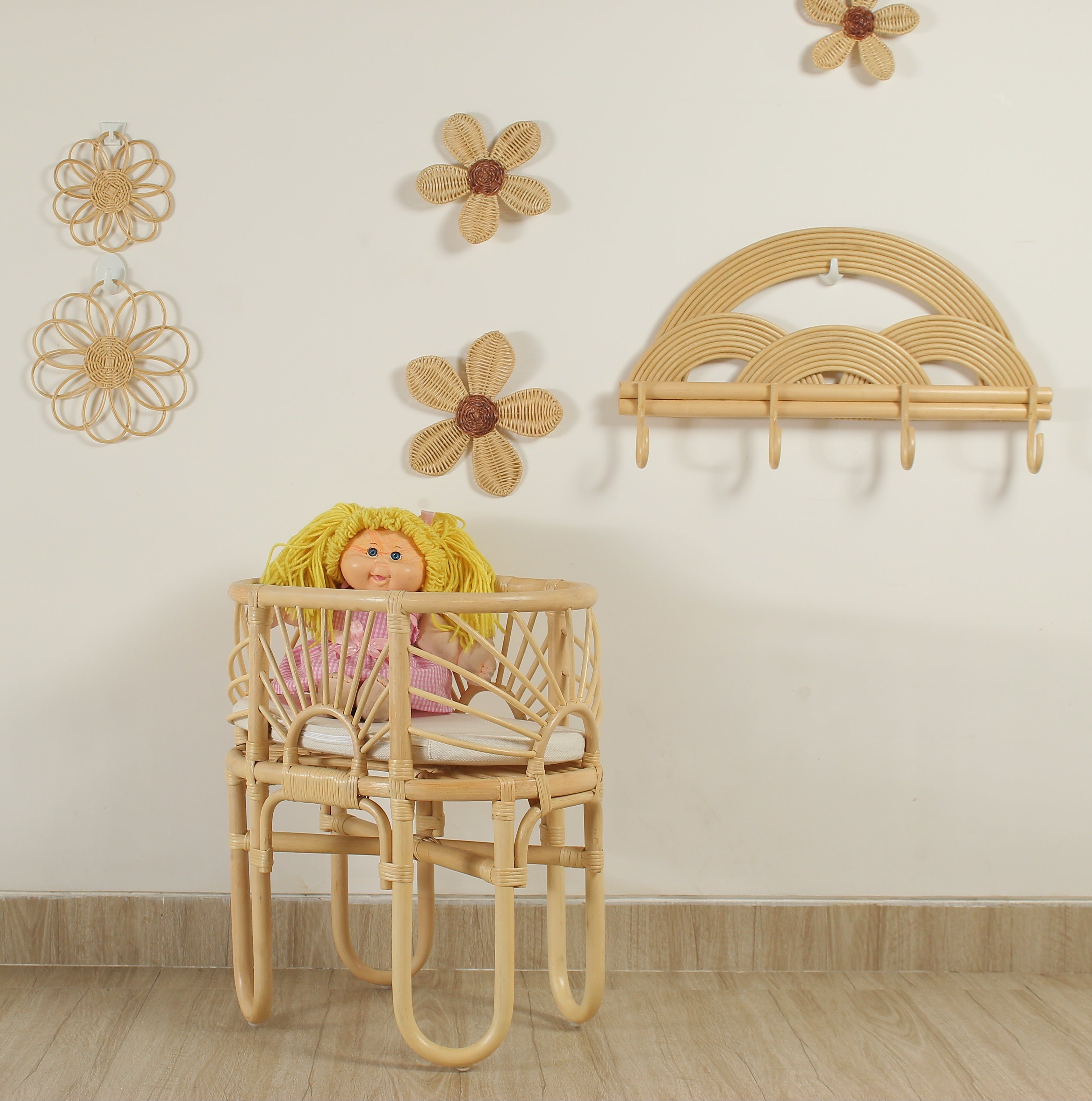Natural Rattan Rainbow Wall Rack