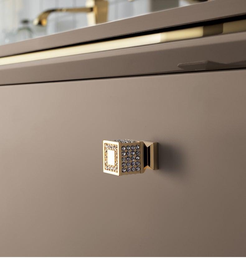 Crystal Glass Cabinet Knobs — Gold & Silver