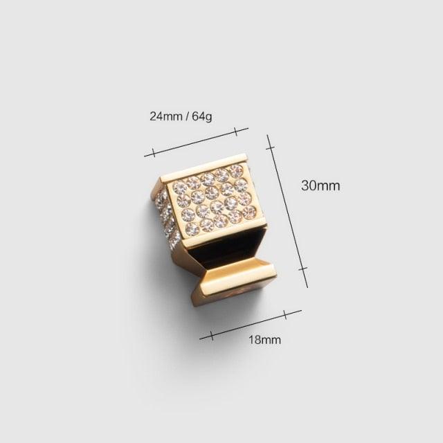 Crystal Glass Cabinet Knobs — Gold & Silver