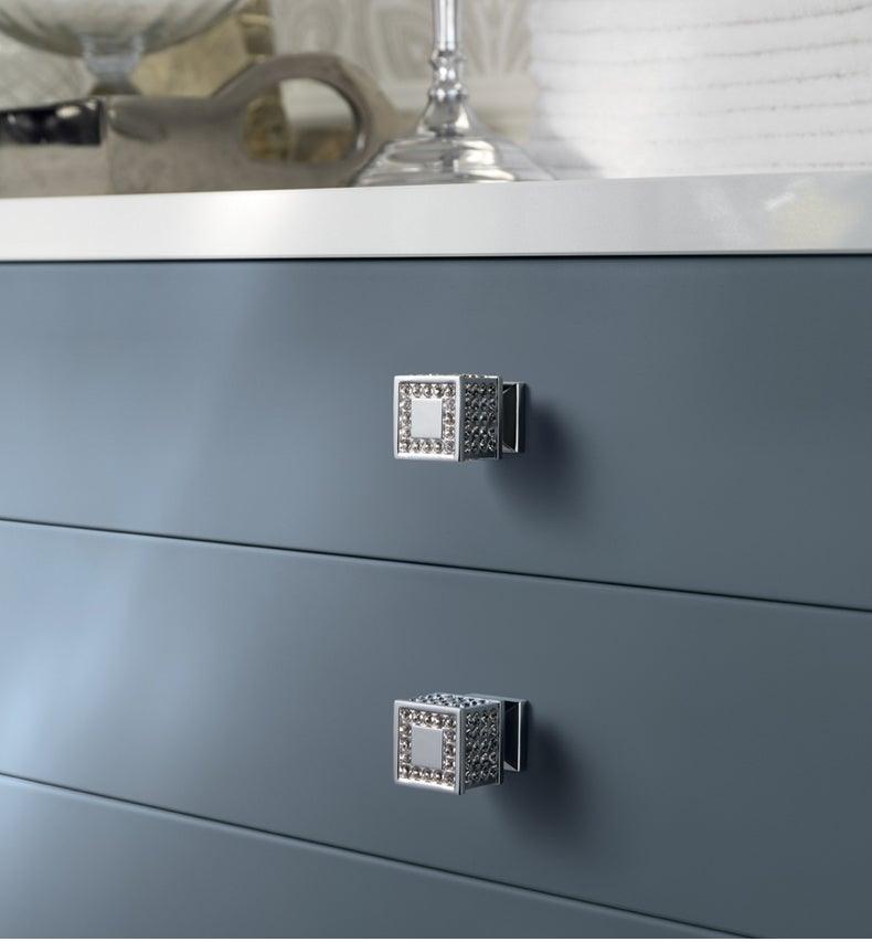 Crystal Glass Cabinet Knobs — Gold & Silver