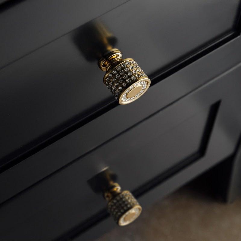 Crystal Glass Cabinet Knobs — Gold & Silver