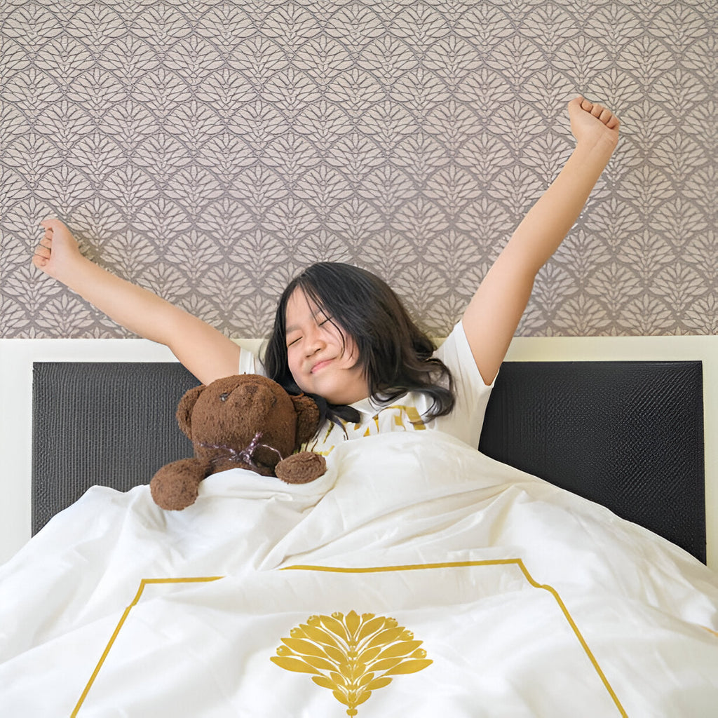 Leafy Embroidered Cotton Sateen Duvet Cover Set
