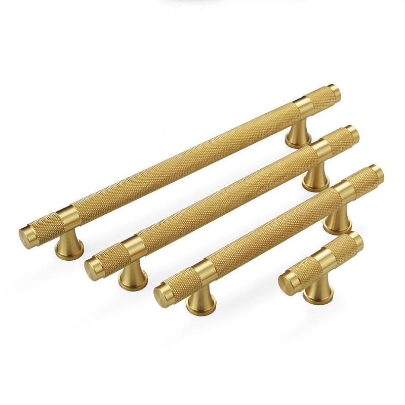 Knurled Brass Cabinet Pulls