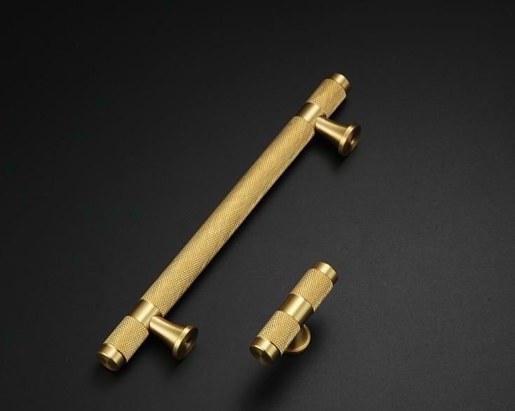 Knurled Brass Cabinet Pulls
