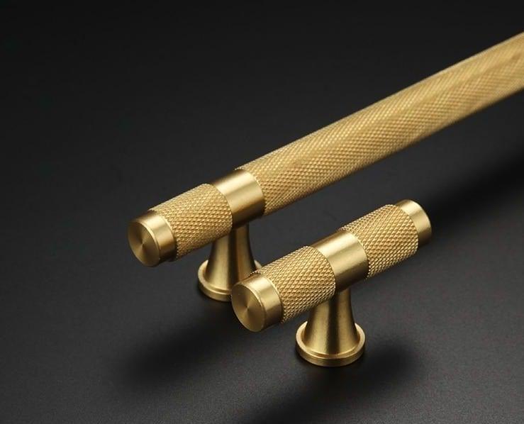 Knurled Brass Cabinet Pulls