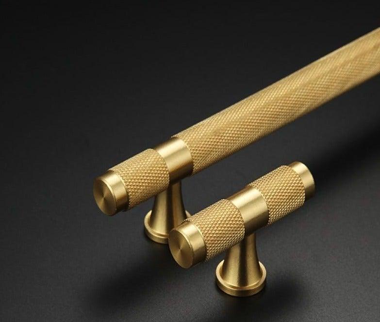 Knurled Brass Cabinet Pulls