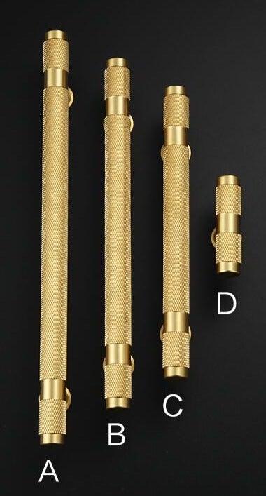 Knurled Brass Cabinet Pulls
