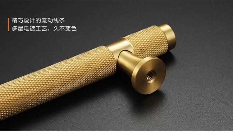 Knurled Brass Cabinet Pulls