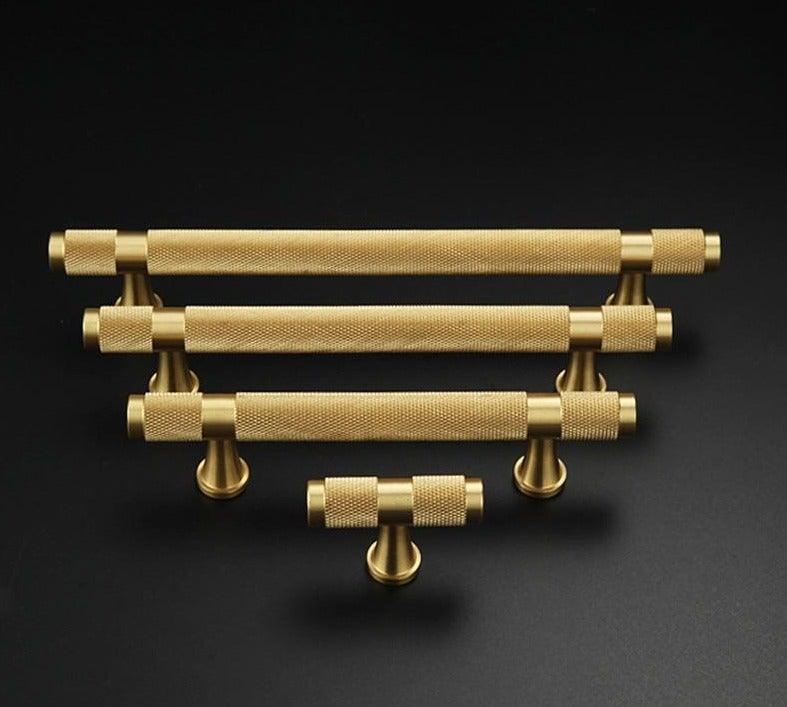 Knurled Brass Cabinet Pulls