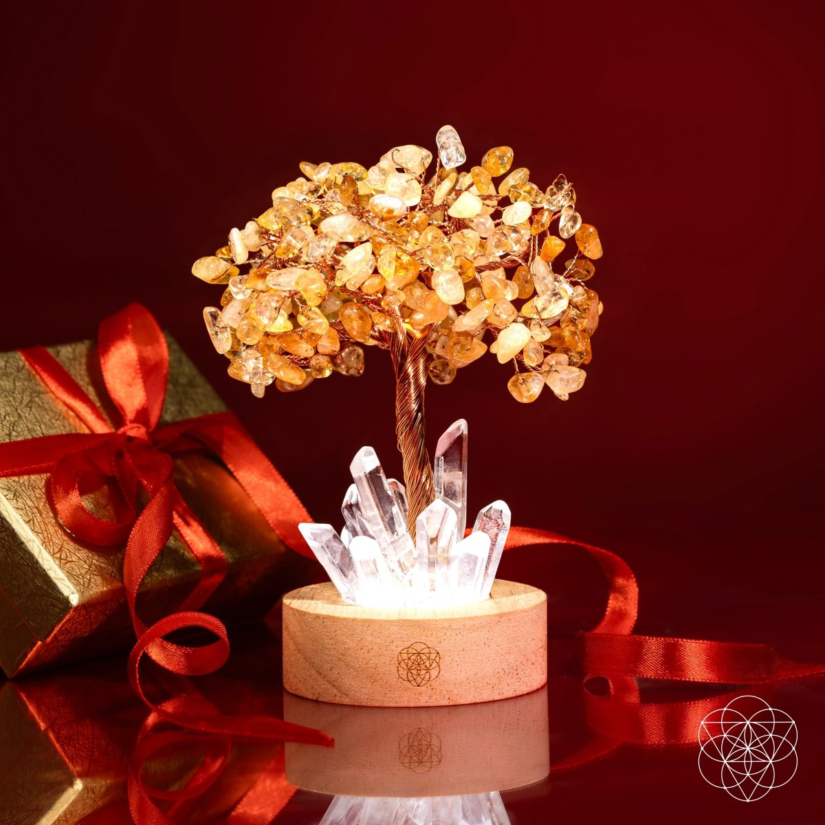 Citrine & Clear Quartz Tree Lamp