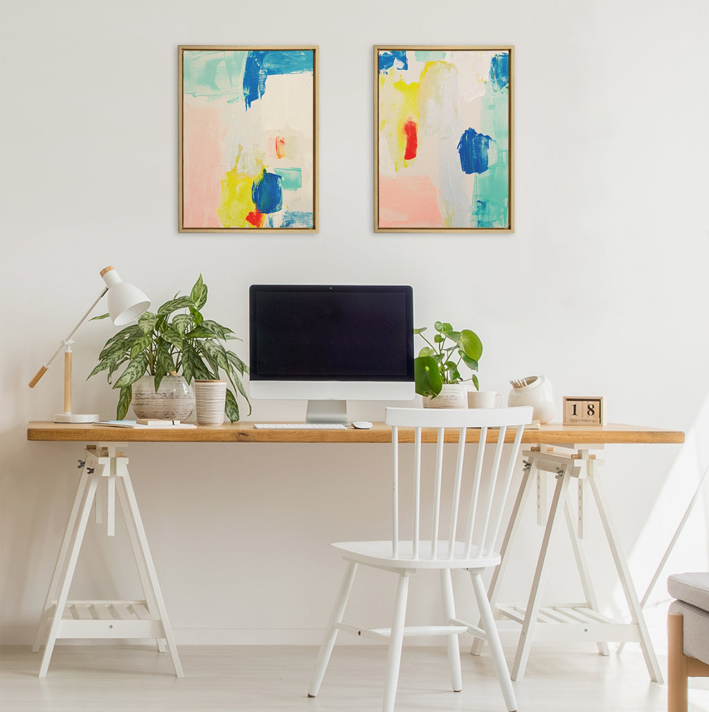 Sylvie Pop of Color I and II Framed Canvas Art Set by Amy Lighthall