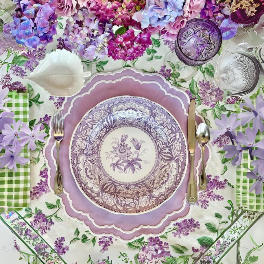 GRATITUDE LILAC ROUND FABRIC PLACEMAT (Set Of 4)