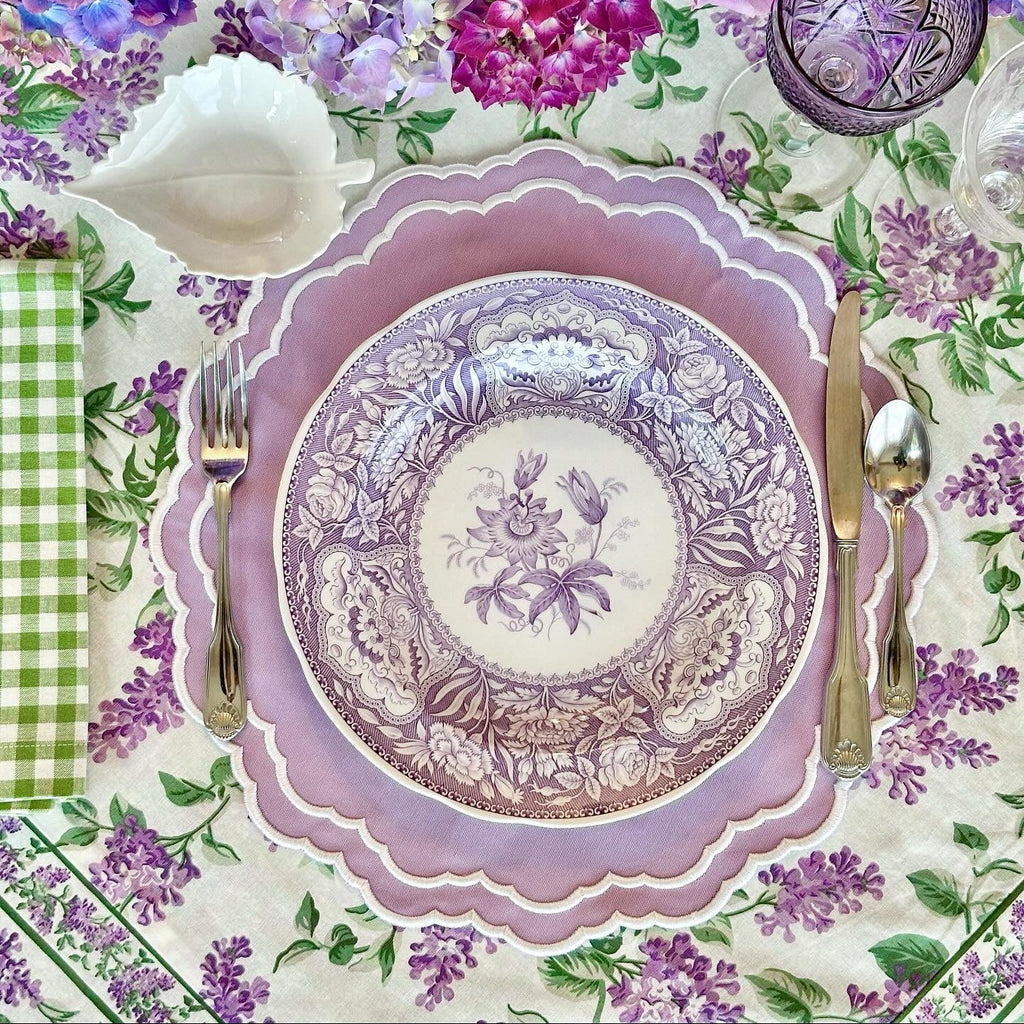 GRATITUDE LILAC ROUND FABRIC PLACEMAT (Set Of 4)