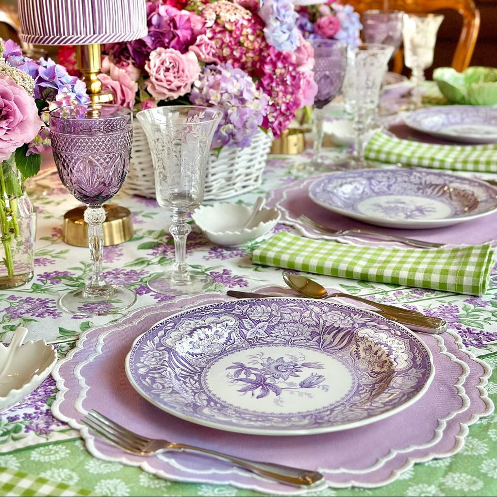 GRATITUDE LILAC ROUND FABRIC PLACEMAT (Set Of 4)