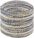 Grayville Teal Handwoven Jute Pouf