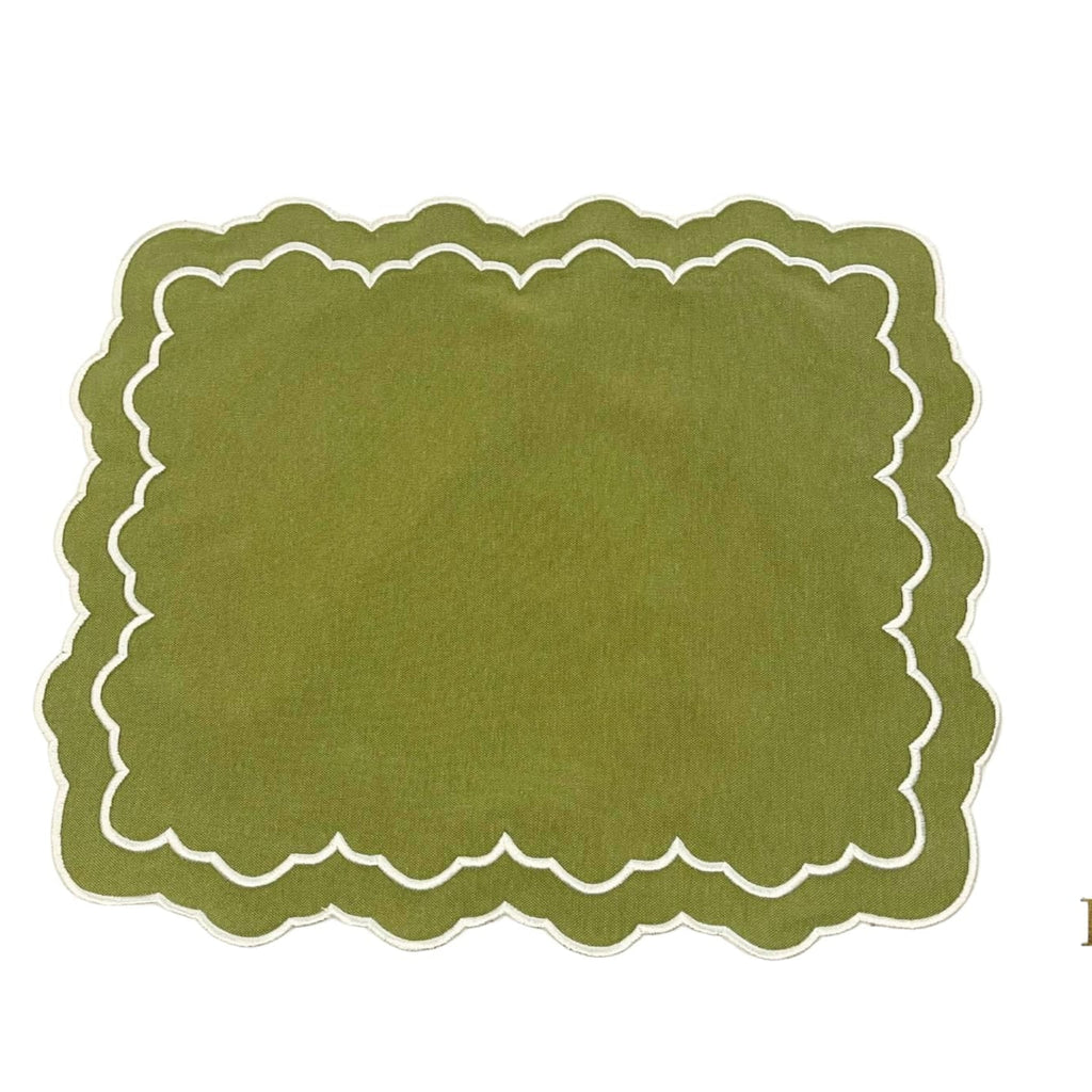 ELARA GREEN RECTANGLE FABRIC PLACEMAT (Set Of 4)