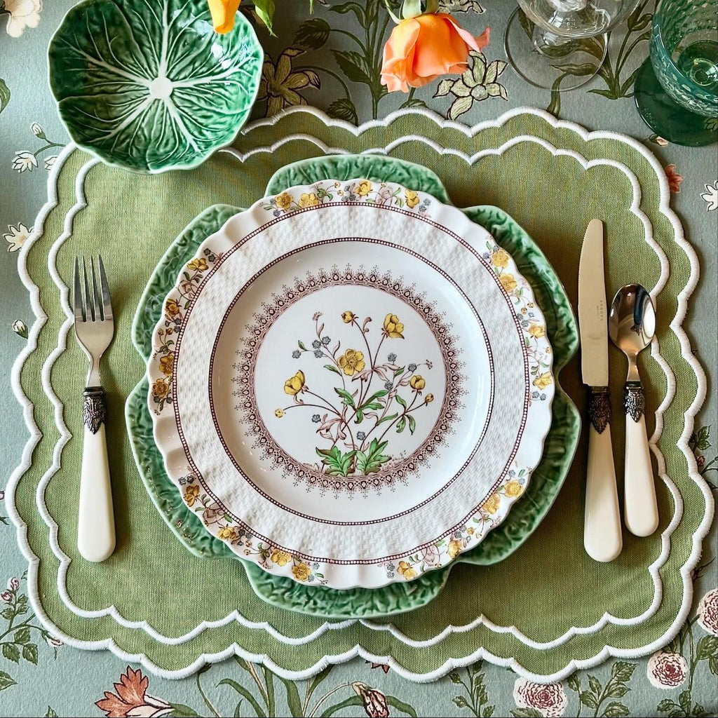 ELARA GREEN RECTANGLE FABRIC PLACEMAT (Set Of 4)