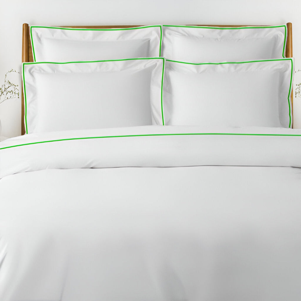 400TC Embroidery Cotton Sateen Solid Duvet Cover Set