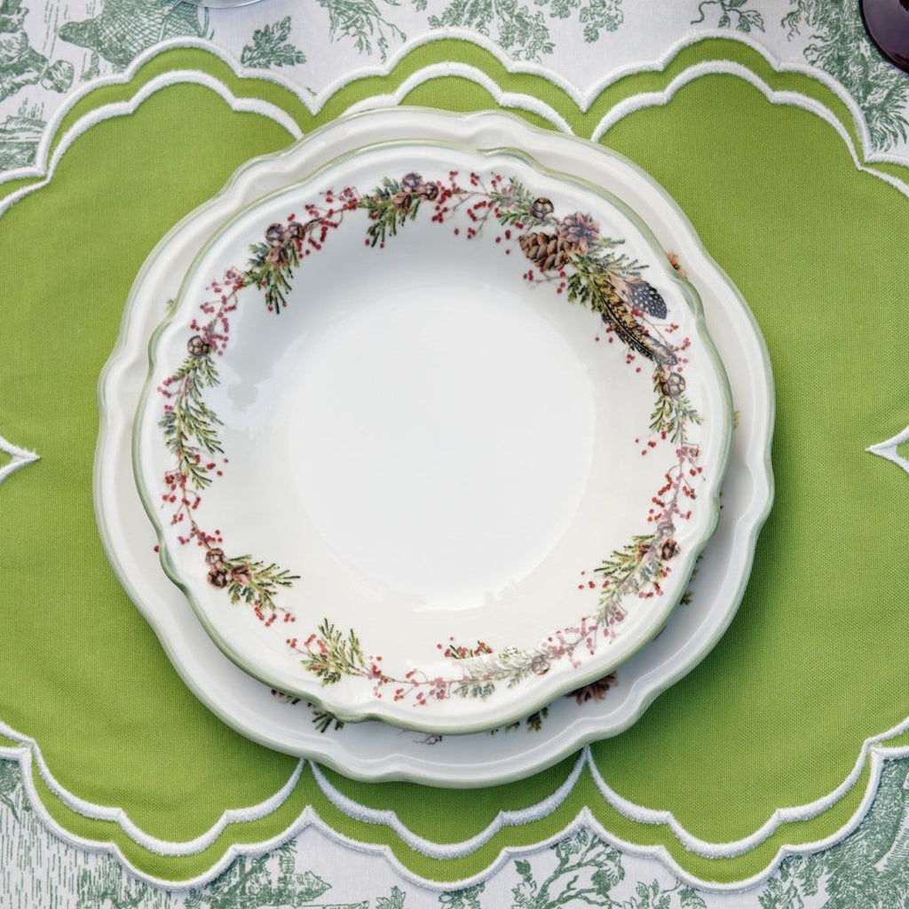 AQUELLE GREEN RECTANGLE FABRIC PLACEMAT (Set Of 4)