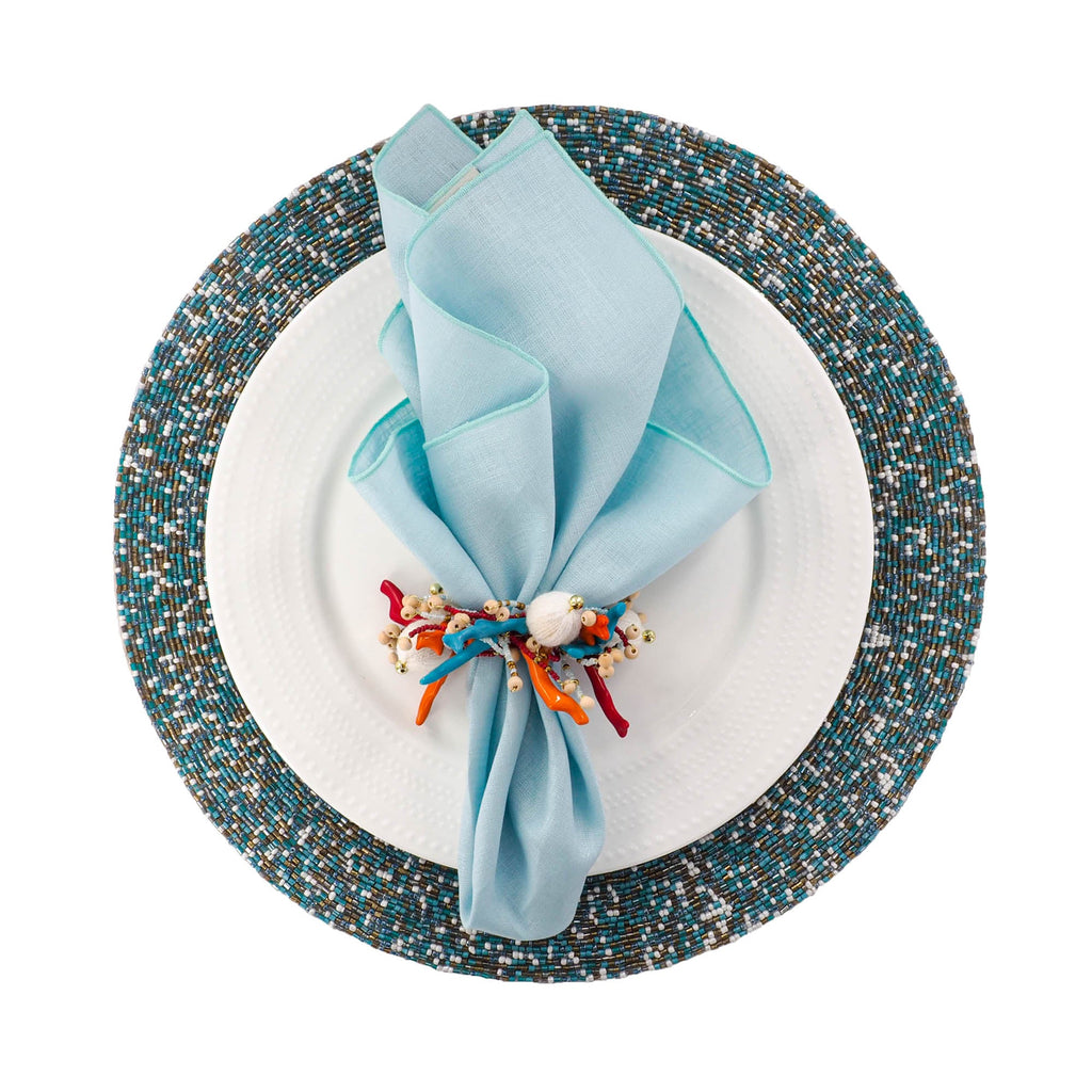 Green Linen Dinner Napkins, Set of 4