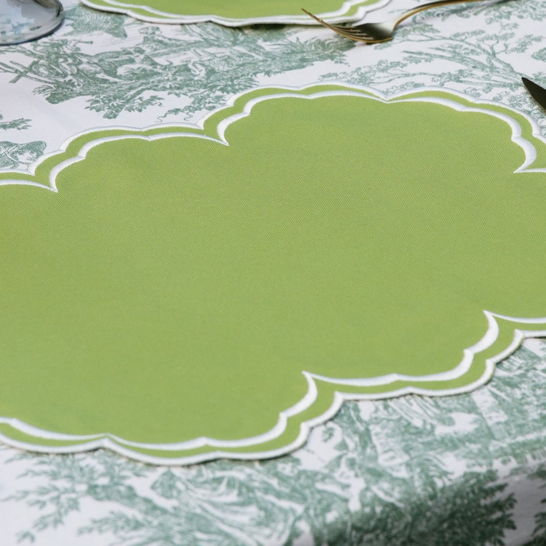 AQUELLE GREEN RECTANGLE FABRIC PLACEMAT (Set Of 4)